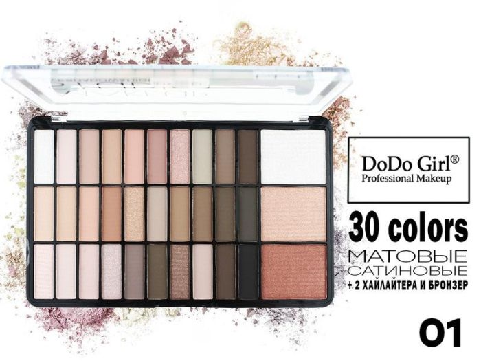 Professional eyeshadow palette MakeUP Studio DO DO GIRL 30+3 shades (23 matte and 10 mother of pearl) Tone A (01)