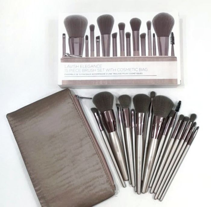 BH Cosmetics Lavish Elegance Makeup Brush Set in a 15pcs Cosmetic Bag