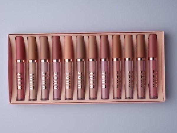 Set of Matte Lip Gloss Huda Beauty Nude