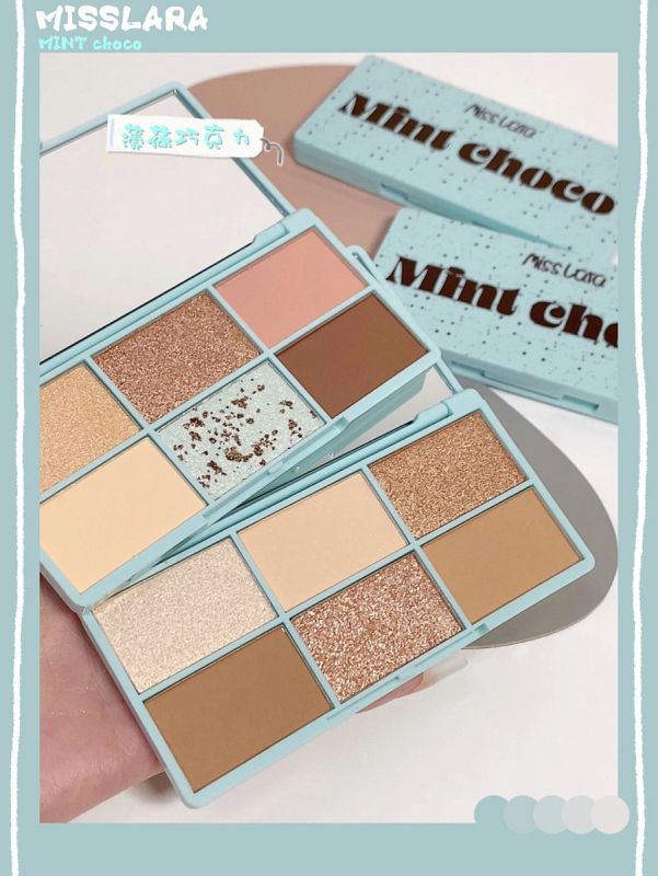 Eye shadow Miss Lara Mint Choco, 6 colors, tone 02