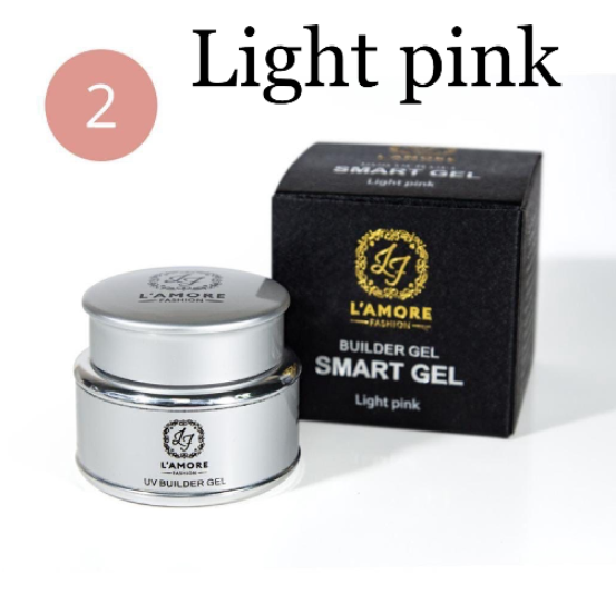 Gel for modeling and dressing up nails L'AMORE Fashion Builder Smart Gel 30 ml, tone 02 Light pink