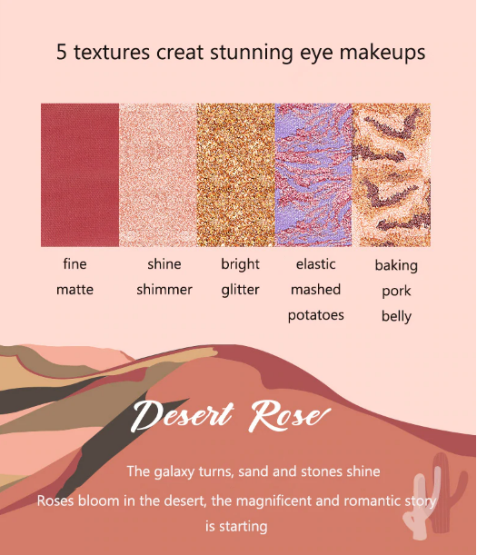 Professional Eyeshadow Palette Eyeshadow Palette Desert Rose 20 Colors