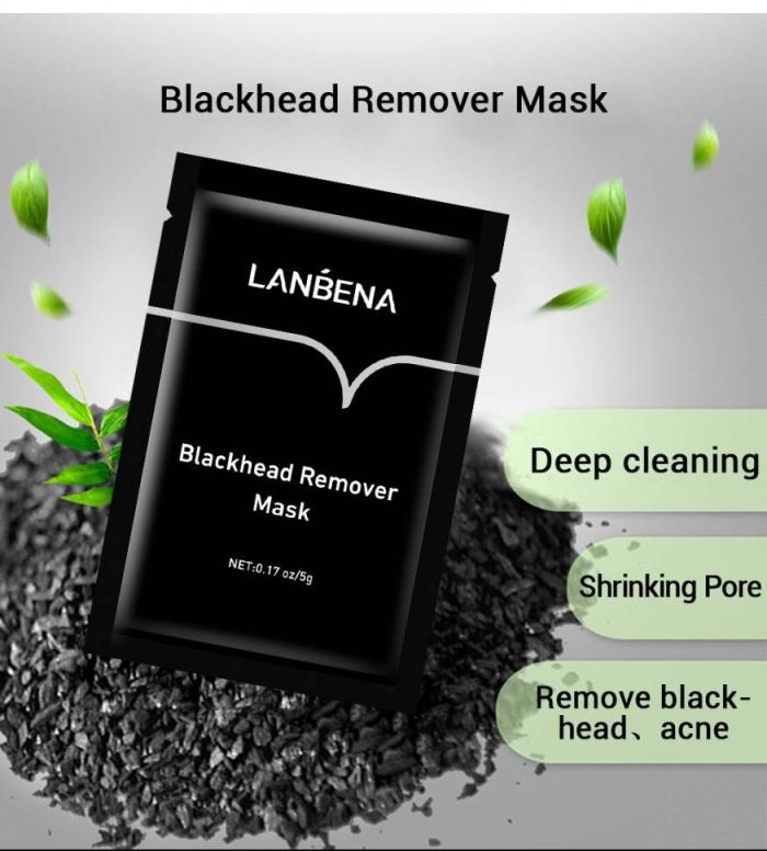 Black mask-film for cleaning pores from blackheads LANBENA Blackhead with bamboo charcoal, 5g 1pc