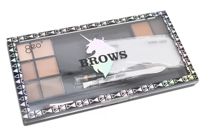 Eyebrow Care Kit Shadows/Stencils/Tool/Pencil Geo Unicorn Brows