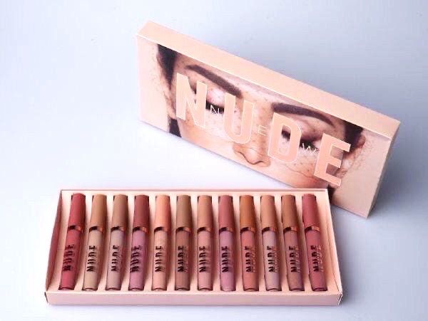 Set of Matte Lip Gloss Huda Beauty Nude