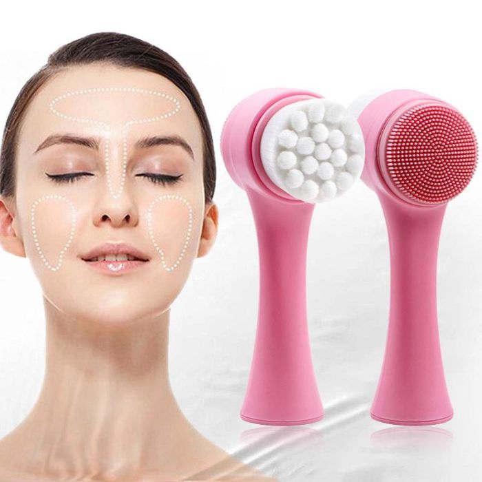 Cosmetic facial cleansing brush, double-sided for washing, for cleansing the face (in stock)