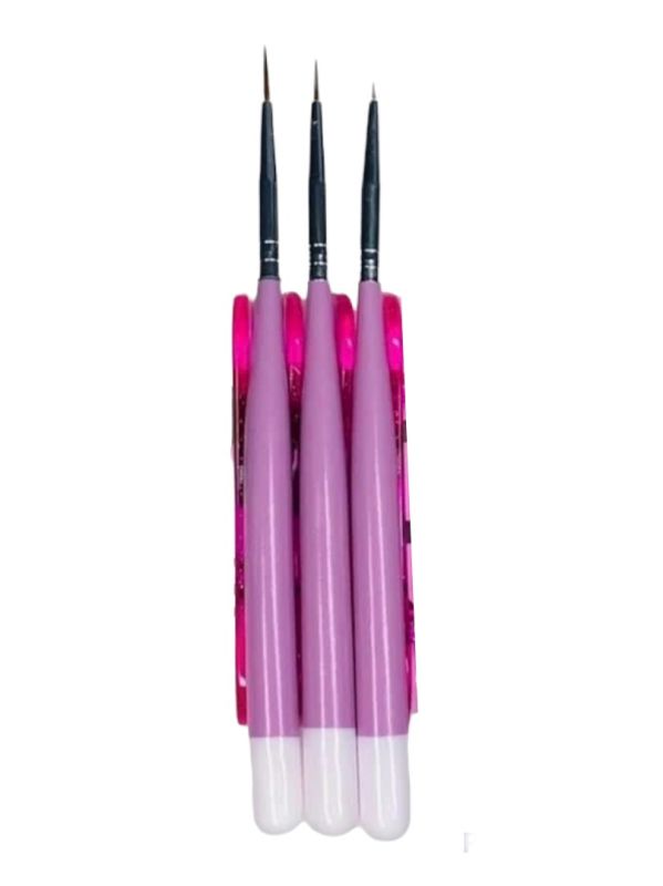 A set of brushes for artistic nail painting 3 pcs