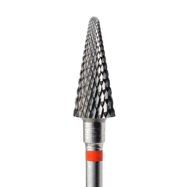 A cone cutter with a small cross-shaped notch for manicure