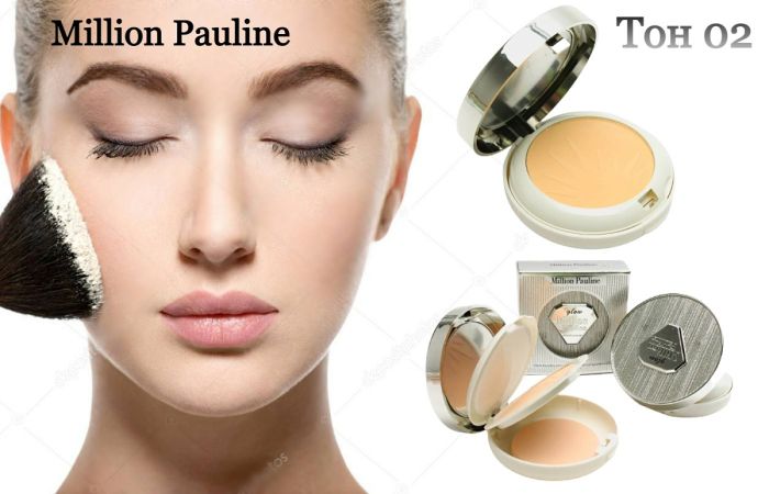 Shining face powder with mirror 3 in 1 Million Pauline GLOW, 24g (row of 3 pcs)