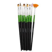 Starlet Professional Manicure Brush Set Green (9pcs)