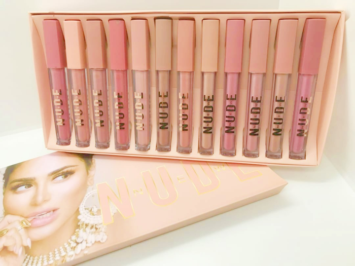 Huda Beauty NUDE NEW Matte Lip Gloss Set 12pcs