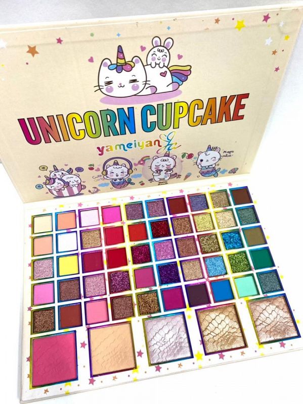 Shadow Palette+Unicorn Cupcake Highlighters 55 Colors