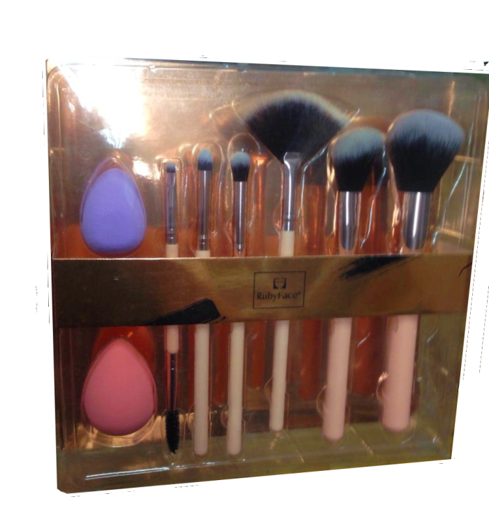 Set of Brushes with sponges Ruby Face 8 items (in assortment)