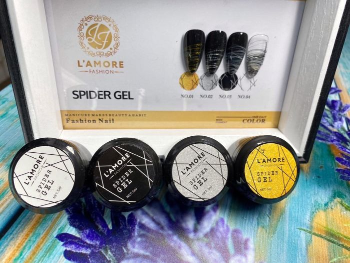 Gel paint Cobweb L'AMORE FASHION Spider gel black