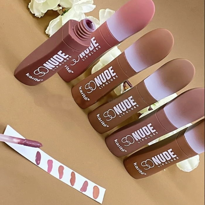 Karite So Nude Lipgloss Liquid Lipsticks Set (row 6pcs)