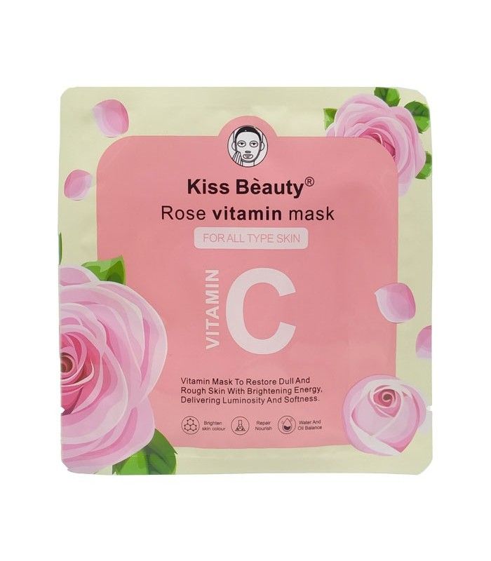 Cloth Face mask Kiss Beauty Rose Vitamin C mask 1pc