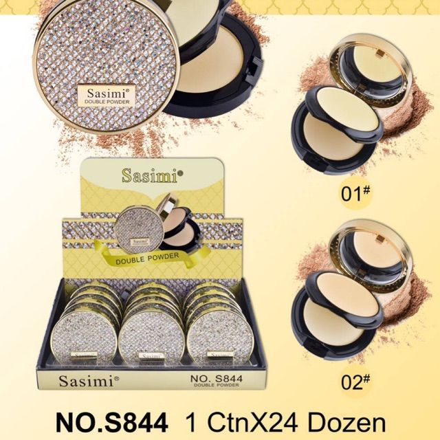 Compact powder 2in1 Sasimi Double Powder Gold tone 02