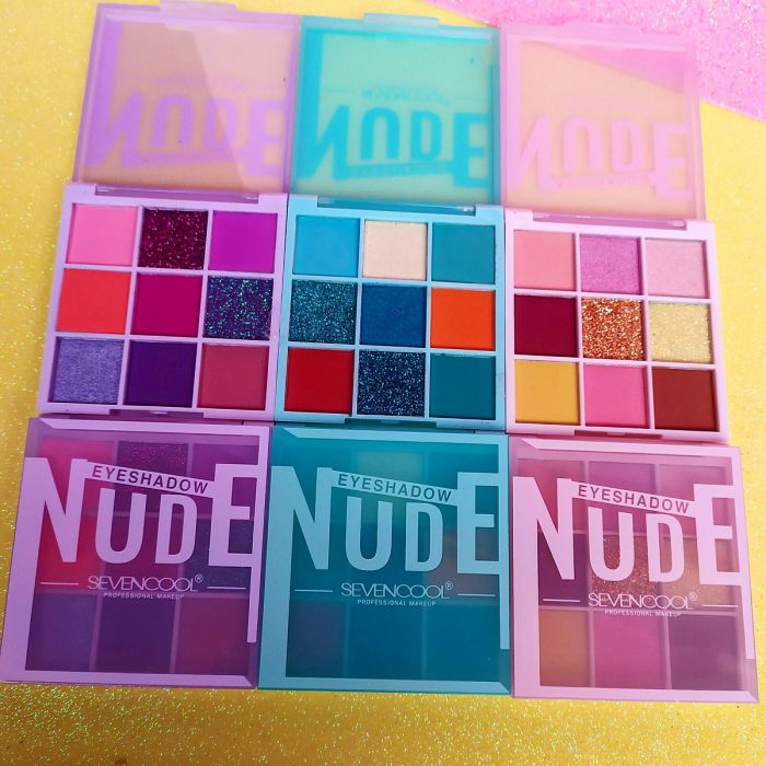 SevenCool NUDE Eye Shadow 9 colors (row of 3 pcs)