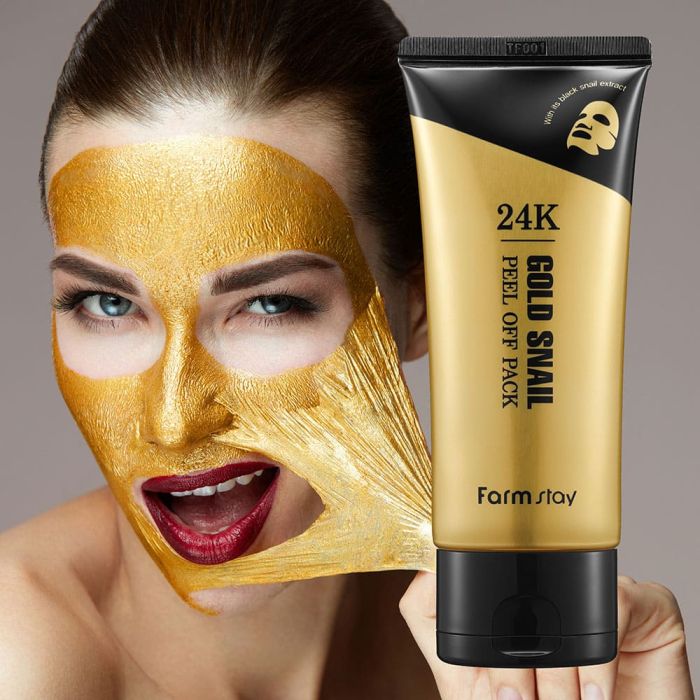 (China) Mask film with gold and snail mucin FarmStay 24 Gold peel off pack 100g