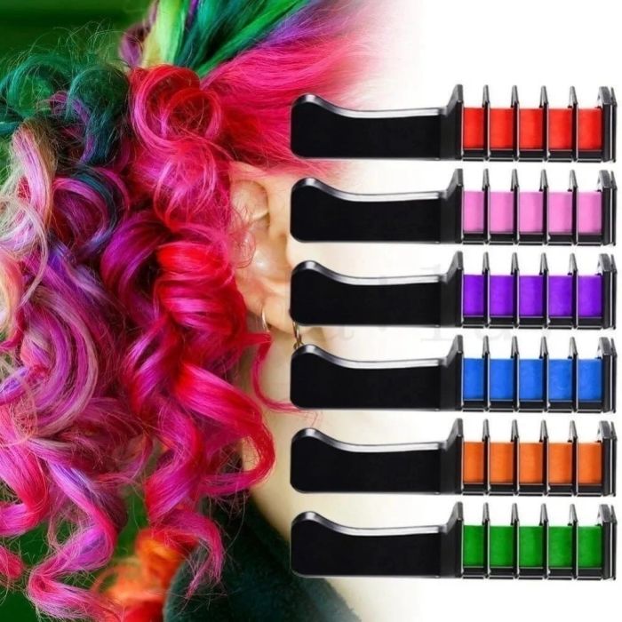 Colored Hair Pencils for Instant shine with a hair chalk of 10 colors