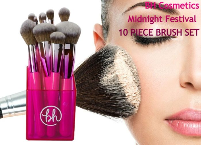 BH Cosmetics Midnight Festival Makeup Brush Set, 10 brushes