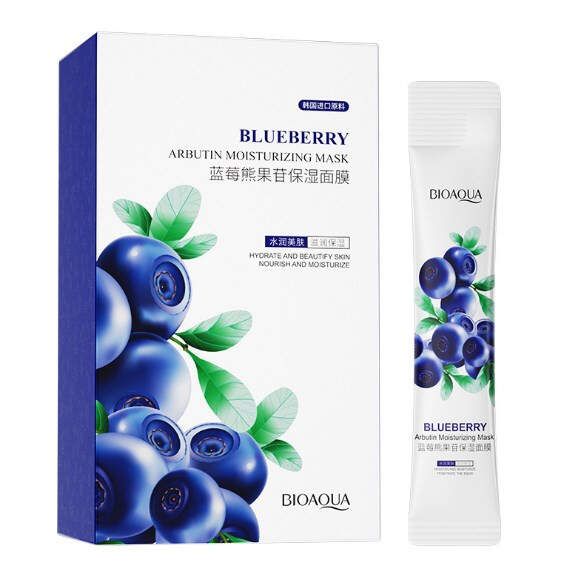 Moisturizing mask with blueberry extract Bioaqua Blueberry Arbutin Moisturizing Mask 4 ml (pack of 20 pcs)