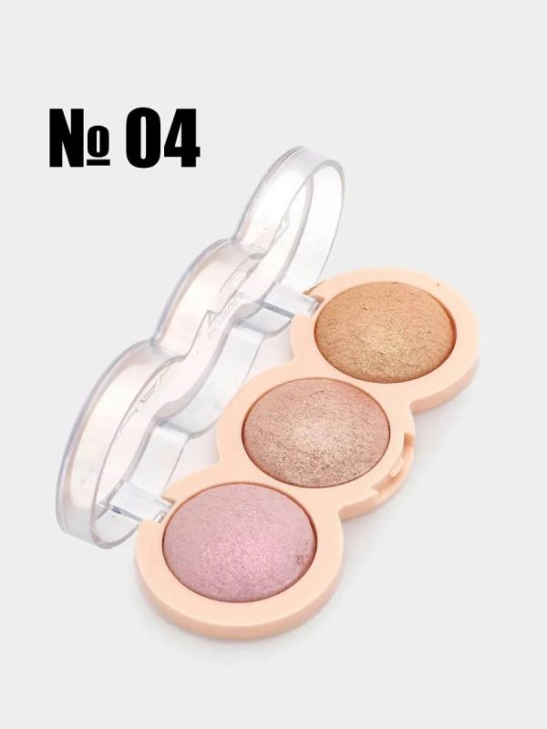 Highlighter Msyaho Powder Highlighter Pretty 3 color mix (row of 4 pcs)