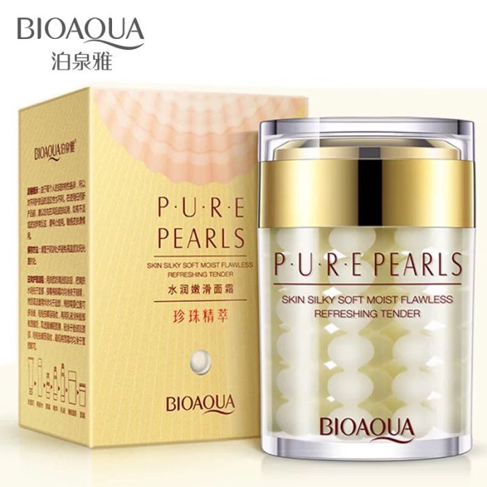 Moisturizing cream with natural pearl powder BioAqua Pure Pearls 60 g