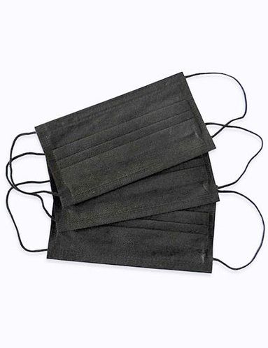 Masks protective disposable three-layer black (pack of 50 pcs)