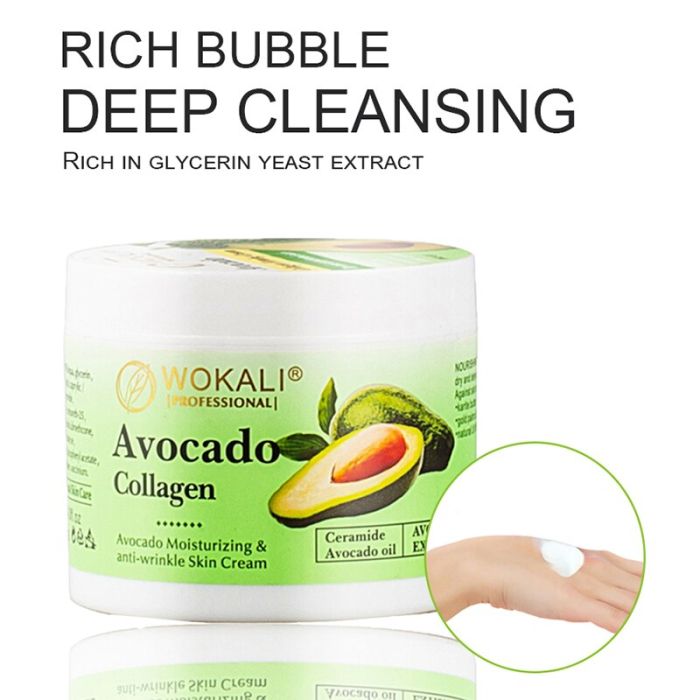 Face cream with avocado extract, anti-wrinkle with collagen Wokali Avocado Collagen 115g