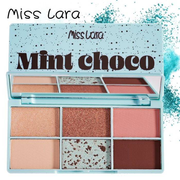 Eye shadow Miss Lara Mint Choco, 6 colors, tone 01