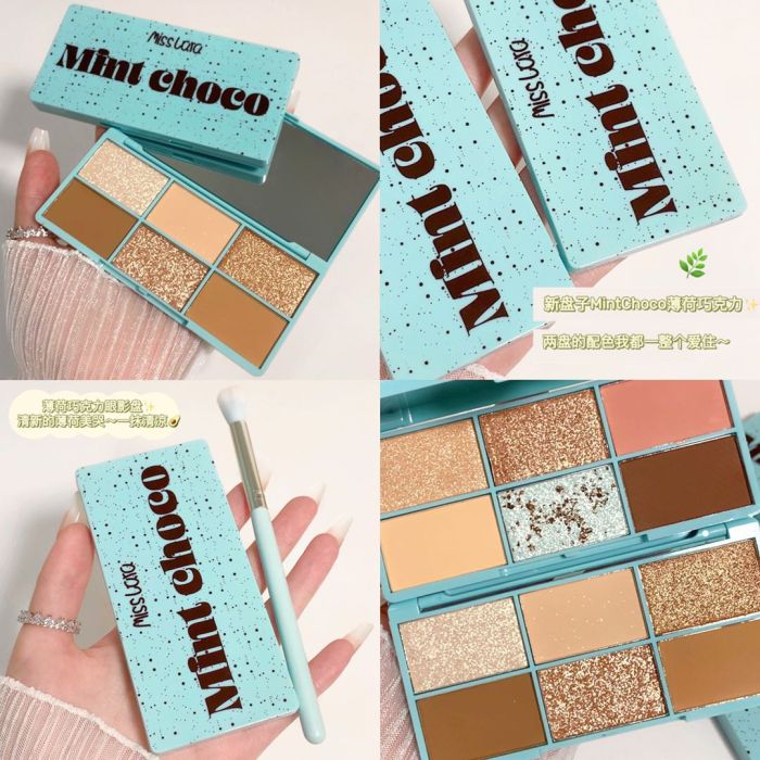 Eye shadow Miss Lara Mint Choco, 6 colors, tone 02