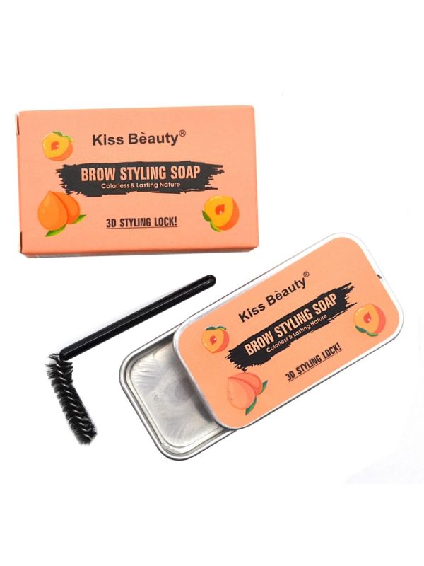 Eyebrow Wax Kiss Beauty 3D Eyebrow Styling Soap Peach 10g