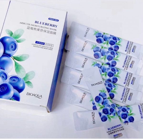 Moisturizing mask with blueberry extract Bioaqua Blueberry Arbutin Moisturizing Mask 4 ml (pack of 20 pcs)