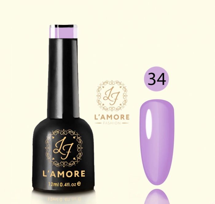 Gel nail polish Luxury L'AMORE FASHION 12ml tone 34