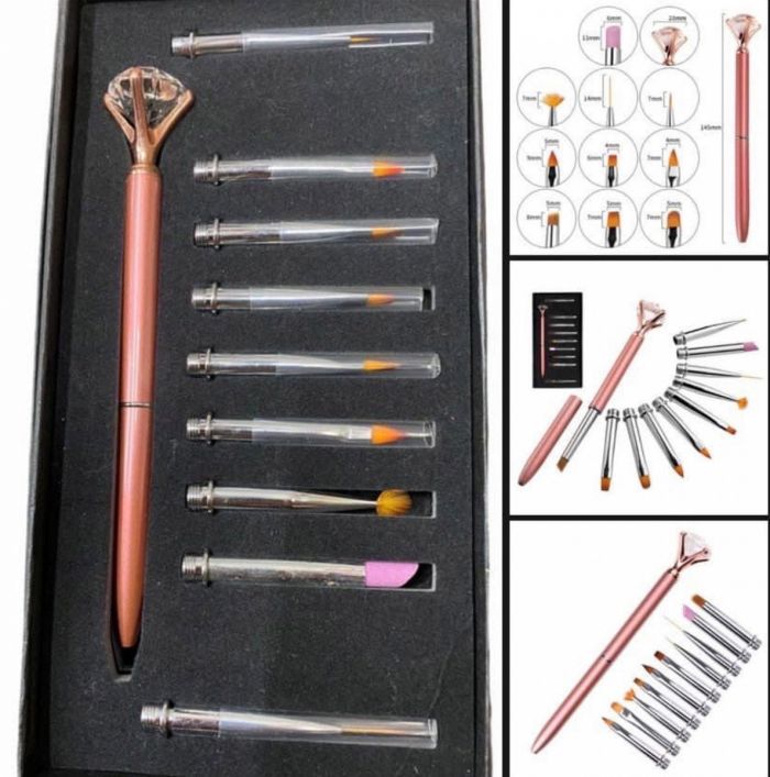 Manicure set, pen+10 pcs replaceable nozzles