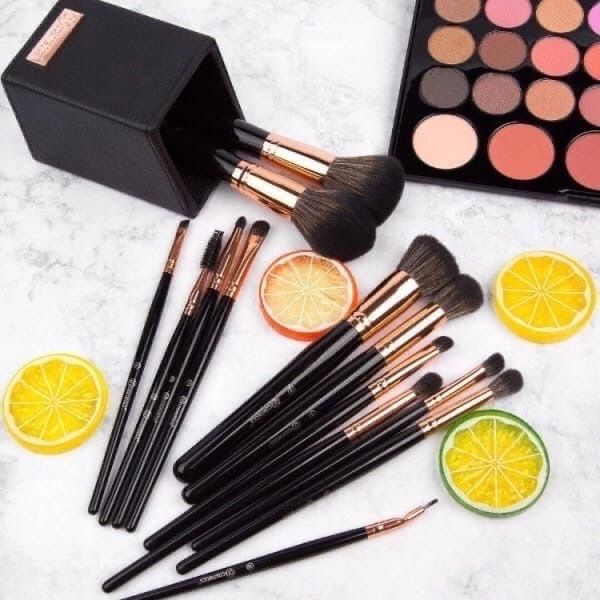 Makeup Brush Set BH Cosmetics Signature Rose Gold Black 13pcs