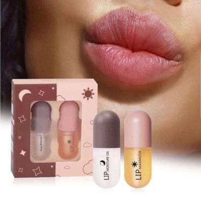 Set of lip balms Day and night Kiss Beauty Lip Plumper 2 pcs