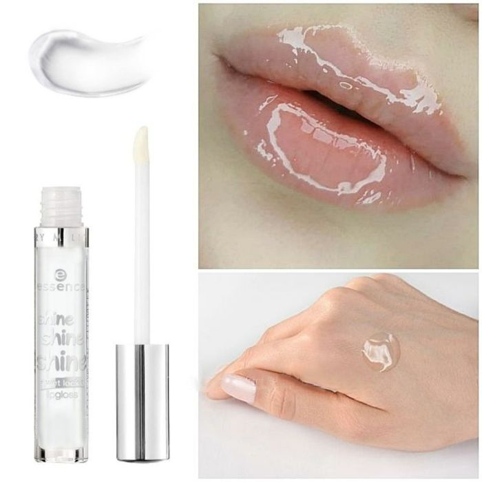 Lip gloss with the effect of extreme radiance Essence Shine Shine Shine Wet Look Lipgloss