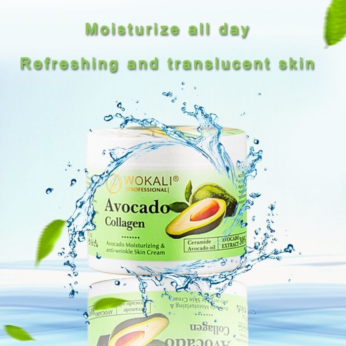 Face cream with avocado extract, anti-wrinkle with collagen Wokali Avocado Collagen 115g