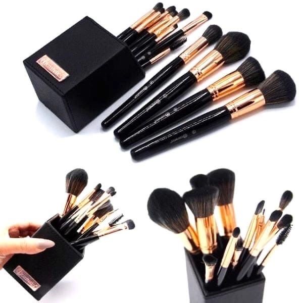 Makeup Brush Set BH Cosmetics Signature Rose Gold Black 13pcs