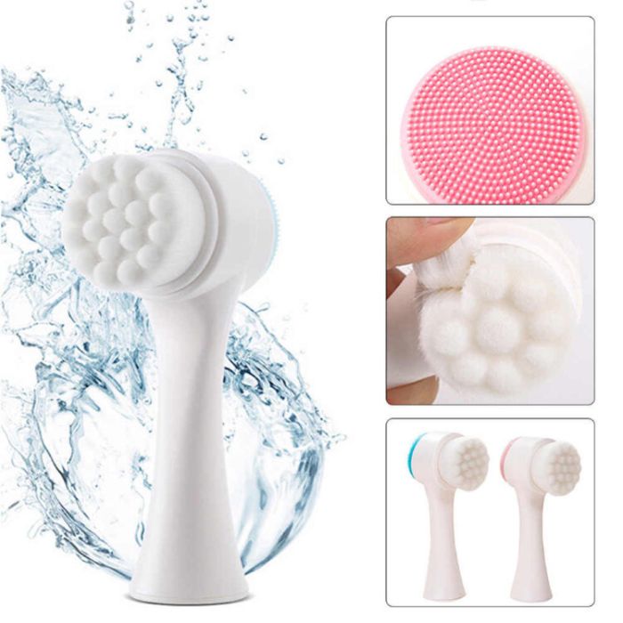 Cosmetic facial cleansing brush, double-sided for washing, for cleansing the face (in stock)