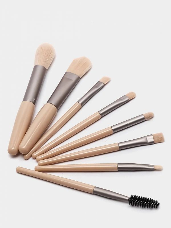 Makeup Brush Set Matte Beige 8pcs