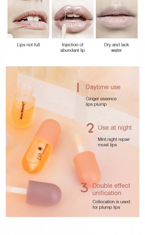 Set of lip balms Day and night Kiss Beauty Lip Plumper 2 pcs