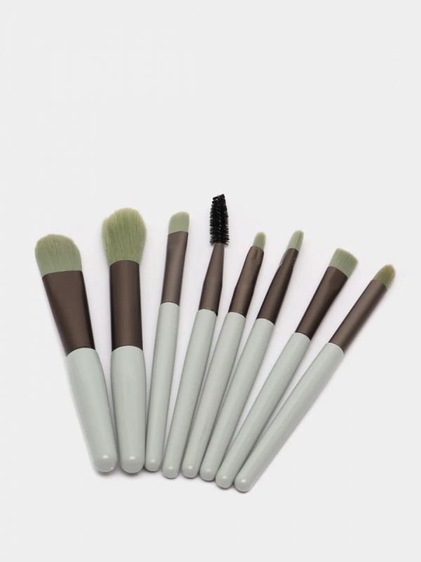 Makeup Brush Set Matte, Grey 8pcs