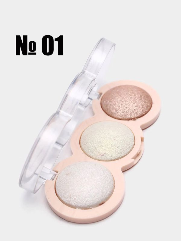 Highlighter Msyaho Powder Highlighter Pretty 3 color mix (row of 4 pcs)