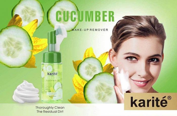 Face wash foam with a Karite Make Up Remover Cucumber brush 150ml