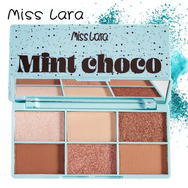 Eye shadow Miss Lara Mint Choco, 6 colors, tone 02