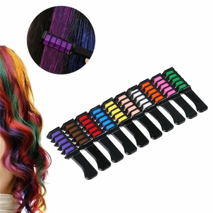 Colored Hair Pencils for Instant shine with a hair chalk of 10 colors