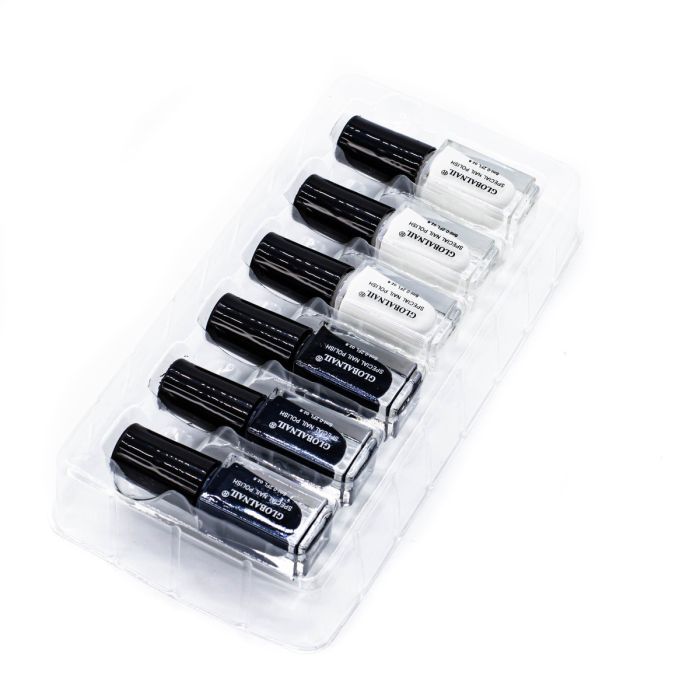 Global Nail Design Kit black and white 6x6 ml